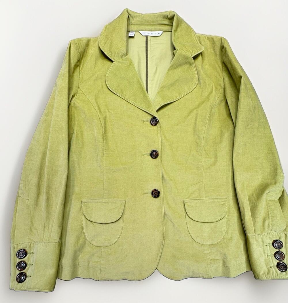Cutter & Buck Lime Green Corduroy Blazer Jacket Women’s Size XL Extra Large